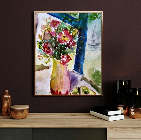 Original Watercolor Print of Flowers - Picture 2 of 3